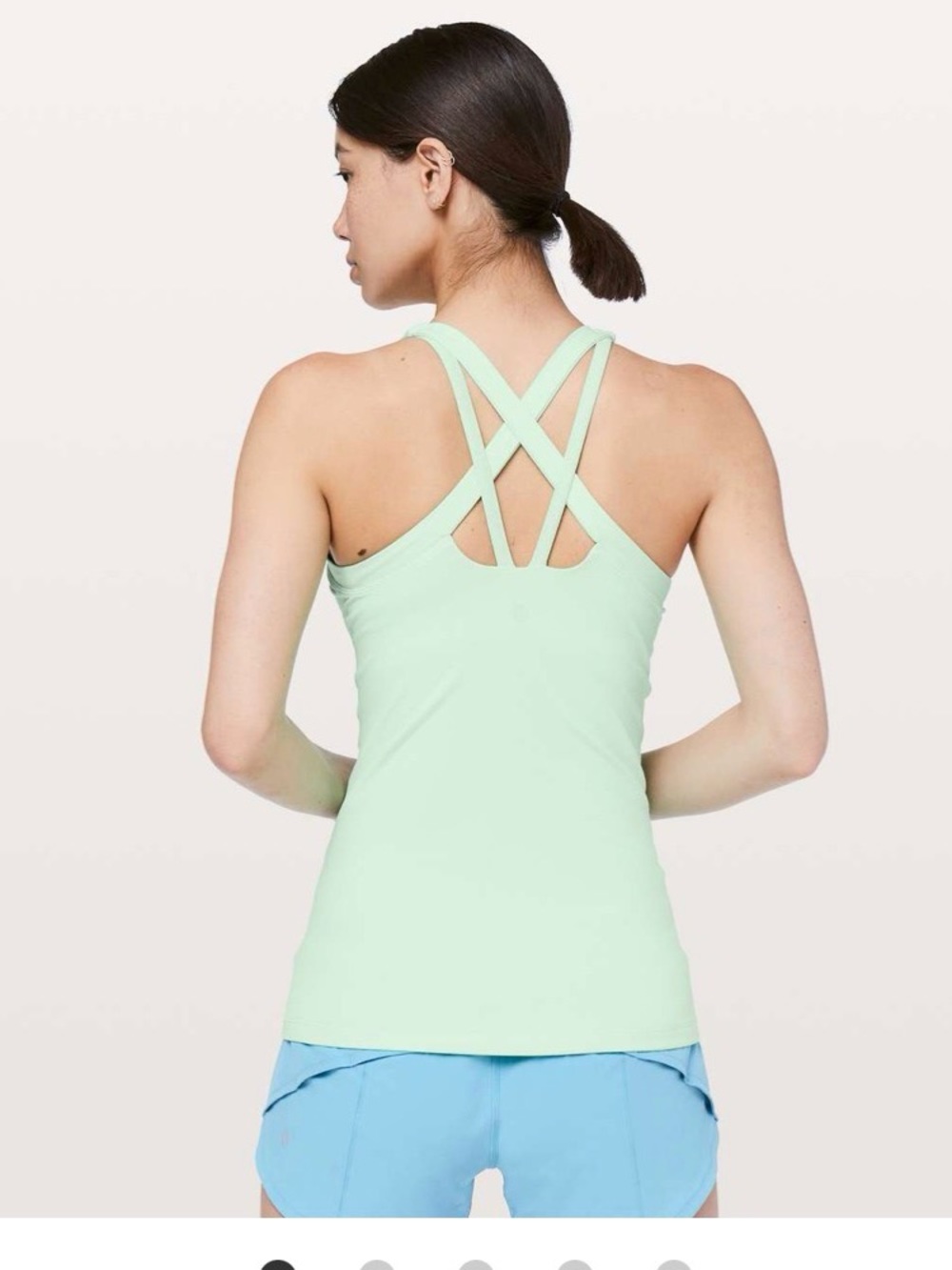 2 for $30 sale: Lululemon Rally Your Heart tank top in a light green color - 8 - Picture 2 of 6